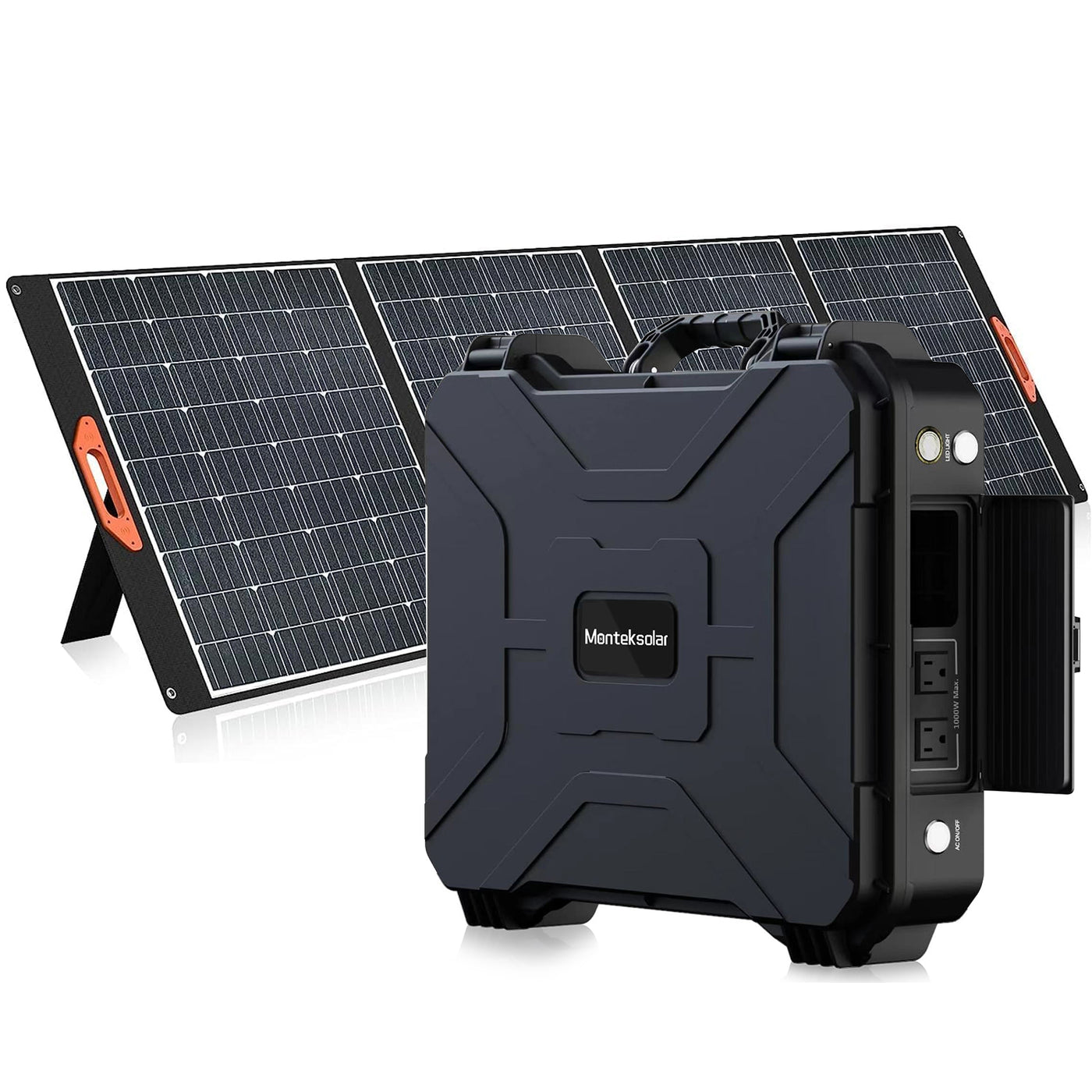 MONTEK X1000 Solar Generator 1000W with 200W Solar Panels(Black)