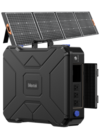 iMontek X1200 Solar Generator 2000W with 200W Solar Panels(Black)